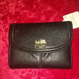 Coach black leather wallet NWT